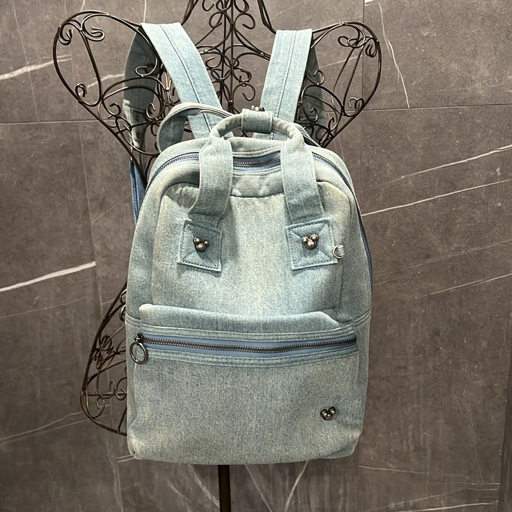 Light Blue Denim Backpack